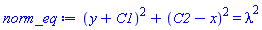 (y+C1)^2+(C2-x)^2 = lambda^2