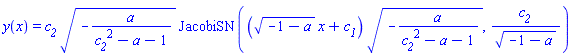 y(x) = c__2*(-a/(c__2^2-a-1))^(1/2)*JacobiSN(((-1-a)^(1/2)*x+c__1)*(-a/(c__2^2-a-1))^(1/2), c__2/(-1-a)^(1/2))