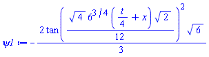 -(2/3)*tan((1/12)*4^(1/2)*6^(3/4)*((1/4)*t+x)*2^(1/2))^2*6^(1/2)