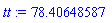 tt := 78.40648587