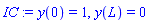 y(0) = 1, y(L) = 0