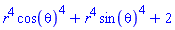 r^4*cos(theta)^4+r^4*sin(theta)^4+2