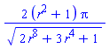2*(r^2+1)*Pi/(2*r^8+3*r^4+1)^(1/2)