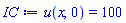 u(x, 0) = 100